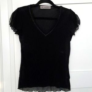 Black v neck blouse